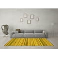 thumbnail image 3 of Ahgly Company Machine Washable Indoor Square Abstract Yellow Modern Area Rugs, 3' Square, 3 of 4
