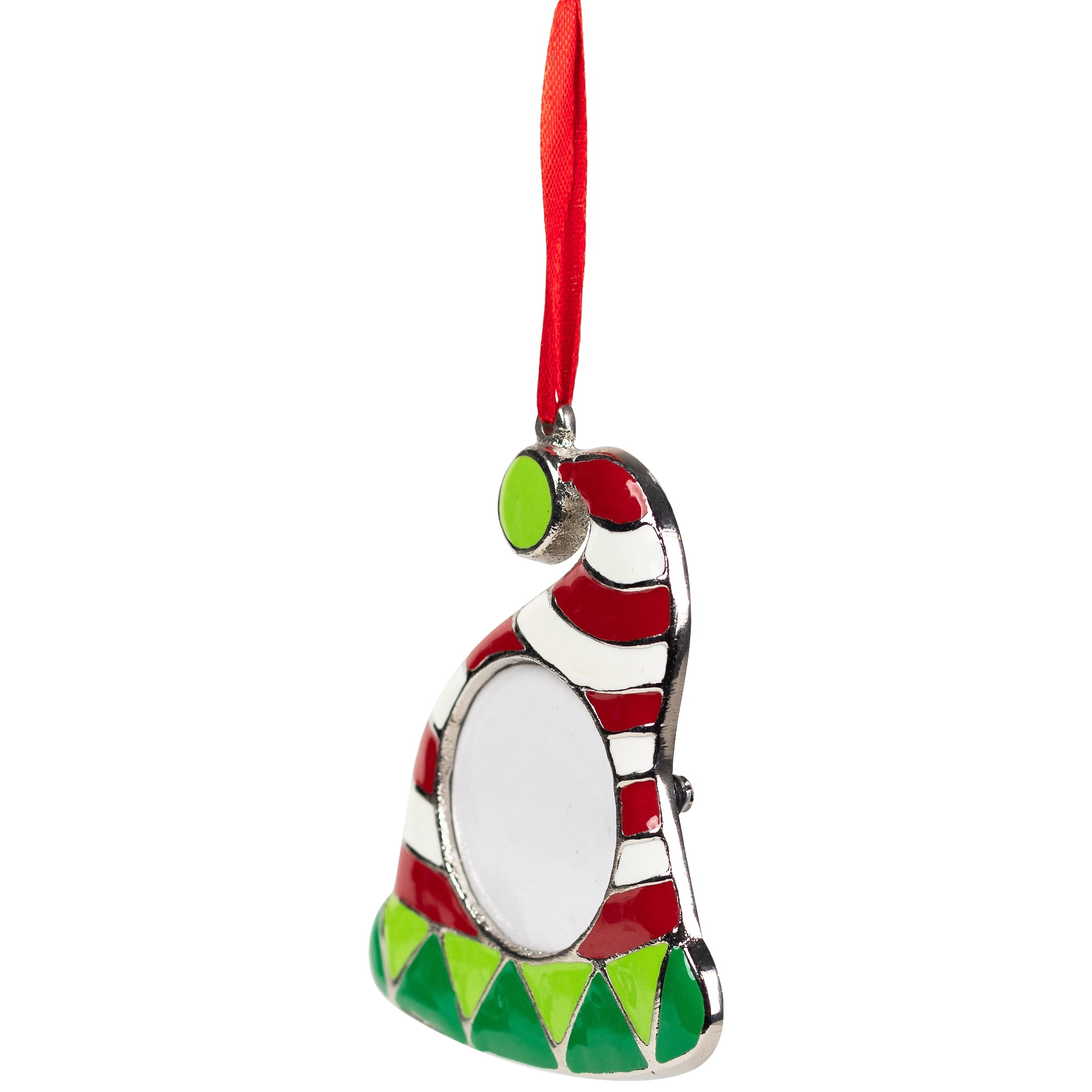 Santa Hat Photo Frame Christmas Ornament - 3.5"