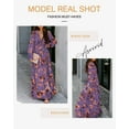 thumbnail image 7 of SHEWIN Women's Oversized Long Dresses Fashion Bohemian Floral Print High Waist Long Sleeve Flowy Dress Party Beach Sundress XL, 7 of 7