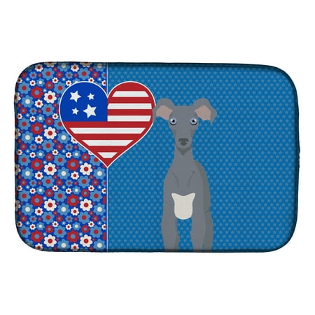 

Gray Italian Greyhound USA American Dish Drying Mat 14 in x 21 in