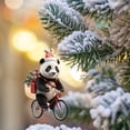 thumbnail image 3 of Puntoco Colgante plano navideño con forma de bicicleta y pandas para coche Liquidación de adornos de decoración interior y exterior en Navidad, 3 of 6