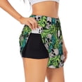 thumbnail image 2 of Haiem Skull and Palm Leaves Women's 2 in 1 Running Shorts - Lightweight Athletic Workout Gym Yoga Breathable Sports Shorts Liner with Phone Pockets-, 2 of 9