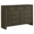 thumbnail image 3 of ACME Commode Rectangulaire en Bois avec 9 Tiroirs Ilana en Gris, 3 of 7