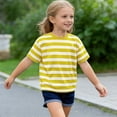 thumbnail image 7 of HomeGardon T Shirts for Boys Kids Striped Short Sleeve T-Shirt Casual Crewneck Soft Summer Top Youth Outdoor Play Tee for Boys and Girls,1-14 Years, 7 of 7