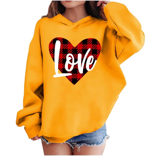 Sudadera con capucha y estampado de corazón de San Valentín, sudadera de manga larga para niños y niñas, chaqueta para niñas de talla mediana y grande.
