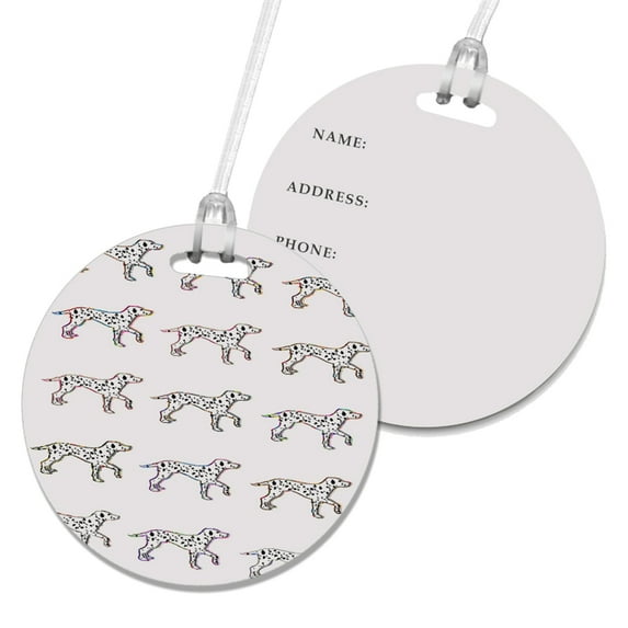 KuzmarK Luggage Travel Round Bag Tag - Dalmation Dog