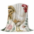 thumbnail image 6 of White Retro Rooster Blanket Soft Cozy Warm Throw Blanket for Couch, Plush Fuzzy Flannel Fleece Blankets for Sofa, Watercolor Animals Spring Floral Bed Blankets Lightweight Gifts for Women, 50"x60", 6 of 9