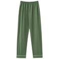 thumbnail image 3 of Aobny Ladies Pajamas Cotton Solid Pants Only Sleep Pants Womens Plus Size Pajamas,Green,L, 3 of 4