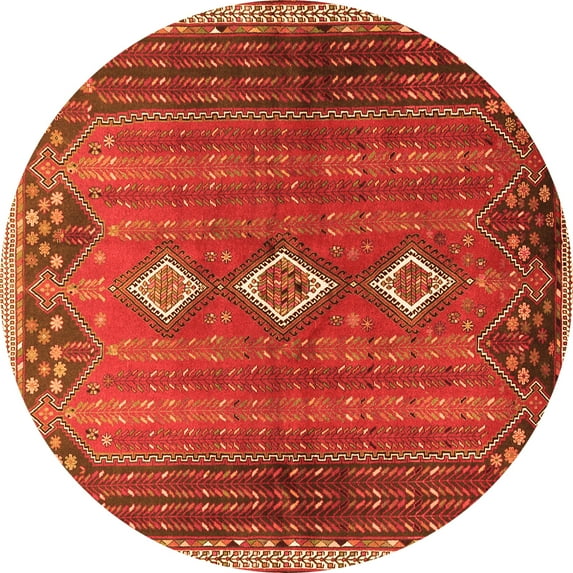 Ahgly Company Indoor Round Persian Orange Traditional Area Rugs, 3' Round