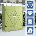 thumbnail image 6 of Outdoor Storage Cabinet with 3 Shelves, Double Lockable Fir Wood Garden Shed with Waterproof Roof, Vertical Tall Tool Shed for Yard Patio Lawn Green, 6 of 12