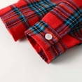 thumbnail image 7 of Toddler Kids Boys Girl Button Up Shirt Cute Plaid Print Long Sleeves Casual School Uniform Top Shirt Shacket Jackets 6M-5Y Red, 7 of 7