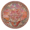 thumbnail image 2 of SAFAVIEH Crystal Dean Oriental Area Rug, Orange/Light Blue, 4' x 4' Round, 2 of 9