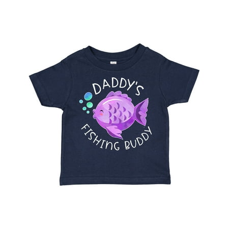 

Inktastic Daddy s Fishing Buddy with Cute Purple Fish Gift Toddler Boy or Toddler Girl T-Shirt