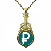Philippines Currency Symbol Peso PHP Necklace Antique Guitar Jewelry Music Pendant