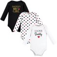 thumbnail image 1 of Hudson Baby Body unisex de manga larga de algodón para bebé, niña, papá, rojo, negro, recién nacido, 1 of 1