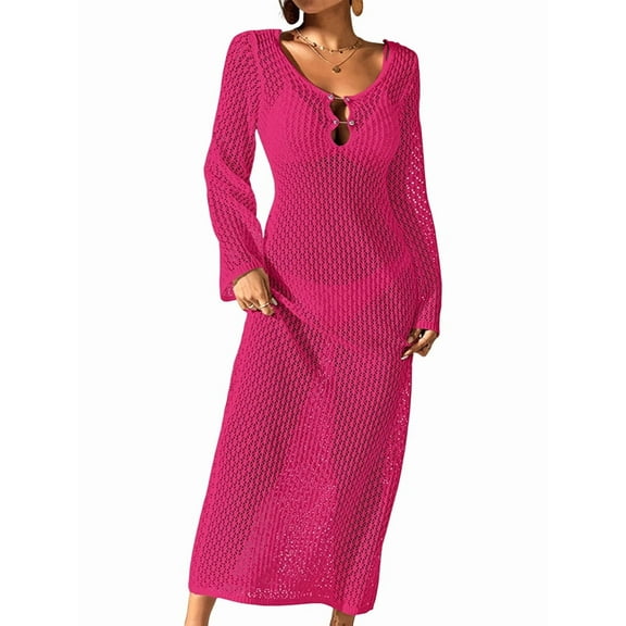 Women Swim Crochet Cover Up Knit Bathing Suit Swimwear Summer Bodycon Beach Dress Vacation Clothes
