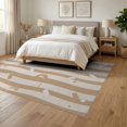 thumbnail image 3 of ODIKA 6'x9' Khaki Cream Wavy Abstract Design Washable Area Rug Playful Geometric Stripes with Modern Flair for Dining Room, Under Table, Office Décor, Non-Slip Chair-Friendly, 3 of 7
