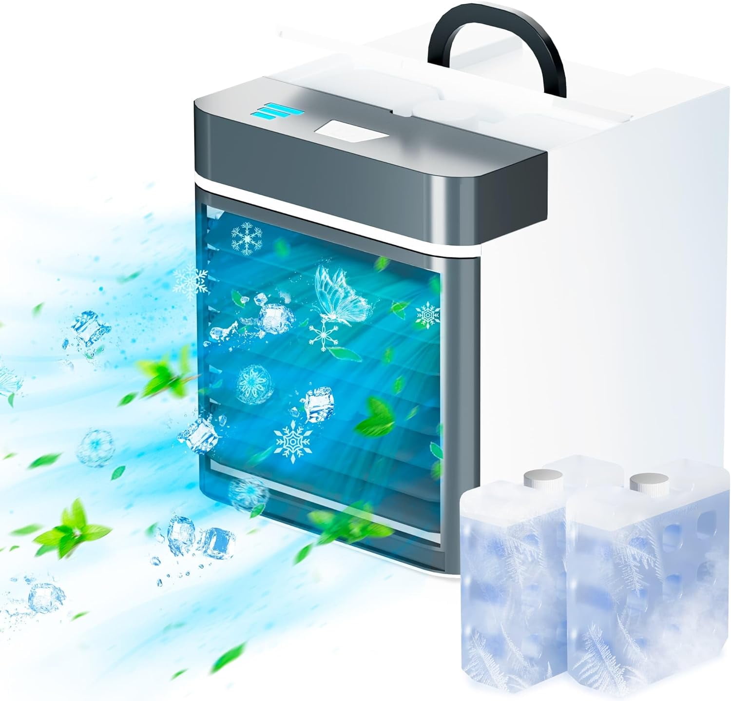 Sesiiduo Portable Air Conditioner, Upgraded Mini Personal Anti-leakage Water Ice Cooling Air Cooler Fan with 3 Speeds, Small for Room Bedroom Office Home Tent