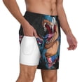 thumbnail image 3 of Balery Blue Dinosaur Mens Swim Trunks Swim Shorts for Men Quick Dry Inseam Beach Shorts with Compression Liner Pocket-X-Large, 3 of 9