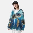 thumbnail image 3 of Vsdgher Sweat à Capuche Imprimé Tortue Aquarelle pour Hommes et Femmes, Manches Longues Protection Solaire Pêche Course Natation-TG, 3 of 7