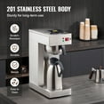 thumbnail image 5 of KFFKFF 12-Cup Industrial Coffee Brewer, Coffee Making Device with Insulated Jug for Temperature Retention, Stainless Steel Manual Coffee Maker for Eateries, Workplaces, Coffee Shops, 5 of 9