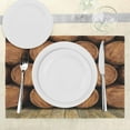 thumbnail image 3 of Ambesonne Wine Place Mats Set of 4, Wall of Wooden Barrels, Standard Size, Brown, 3 of 6
