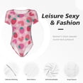 thumbnail image 6 of Uemuo Haear Strawberry Pattern Women's One Piece Short Sleeve Swimsuit Rash Guard Surfing Modest Quick-drying Swimsuit Beach Essentials-XX-Large, 6 of 9
