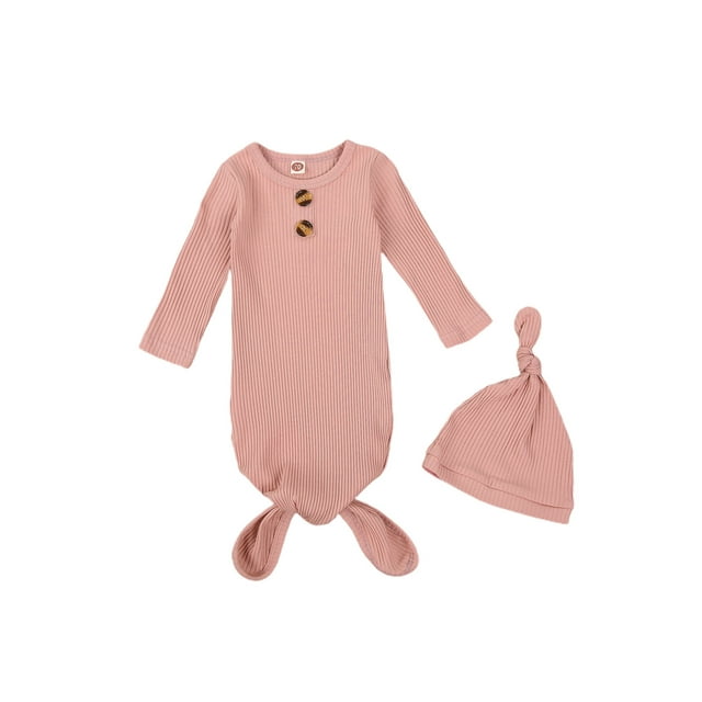 Faithtur Emmaillotage Tricoté Unisexe pour Bébés, Couverture de Sommeil à Col Rond avec Bonnet