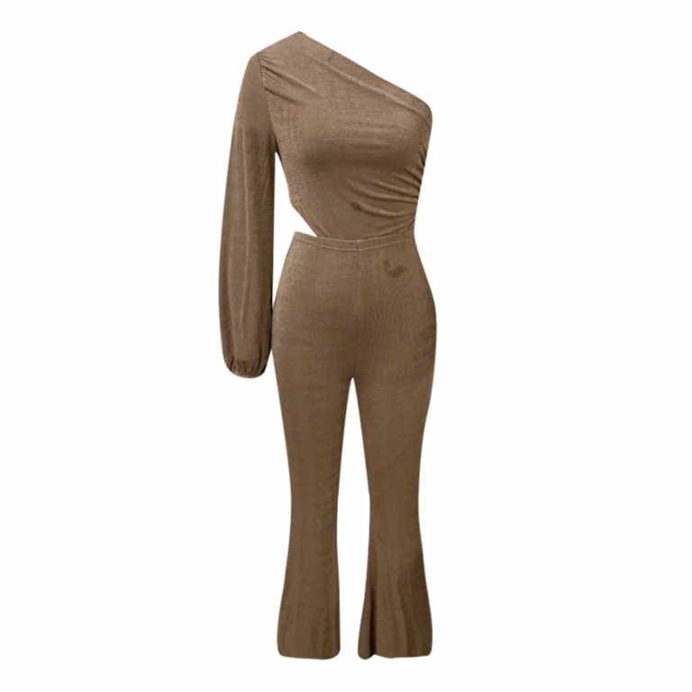 ZIZOCWA Jumpsuits For Plus Size Women Long Sleeve Club Romper
