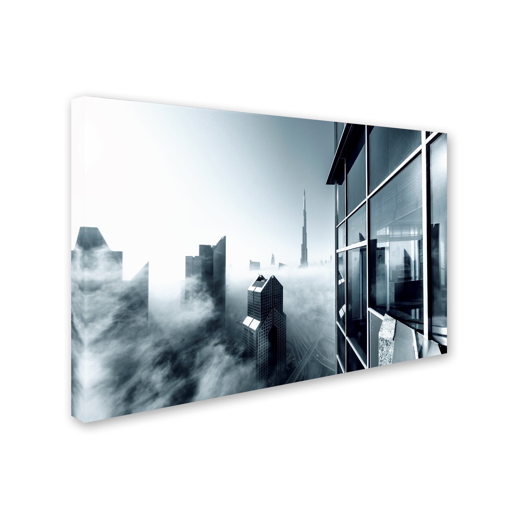 Trademark Fine Art 'Foggy City' Canvas Art by Naufal