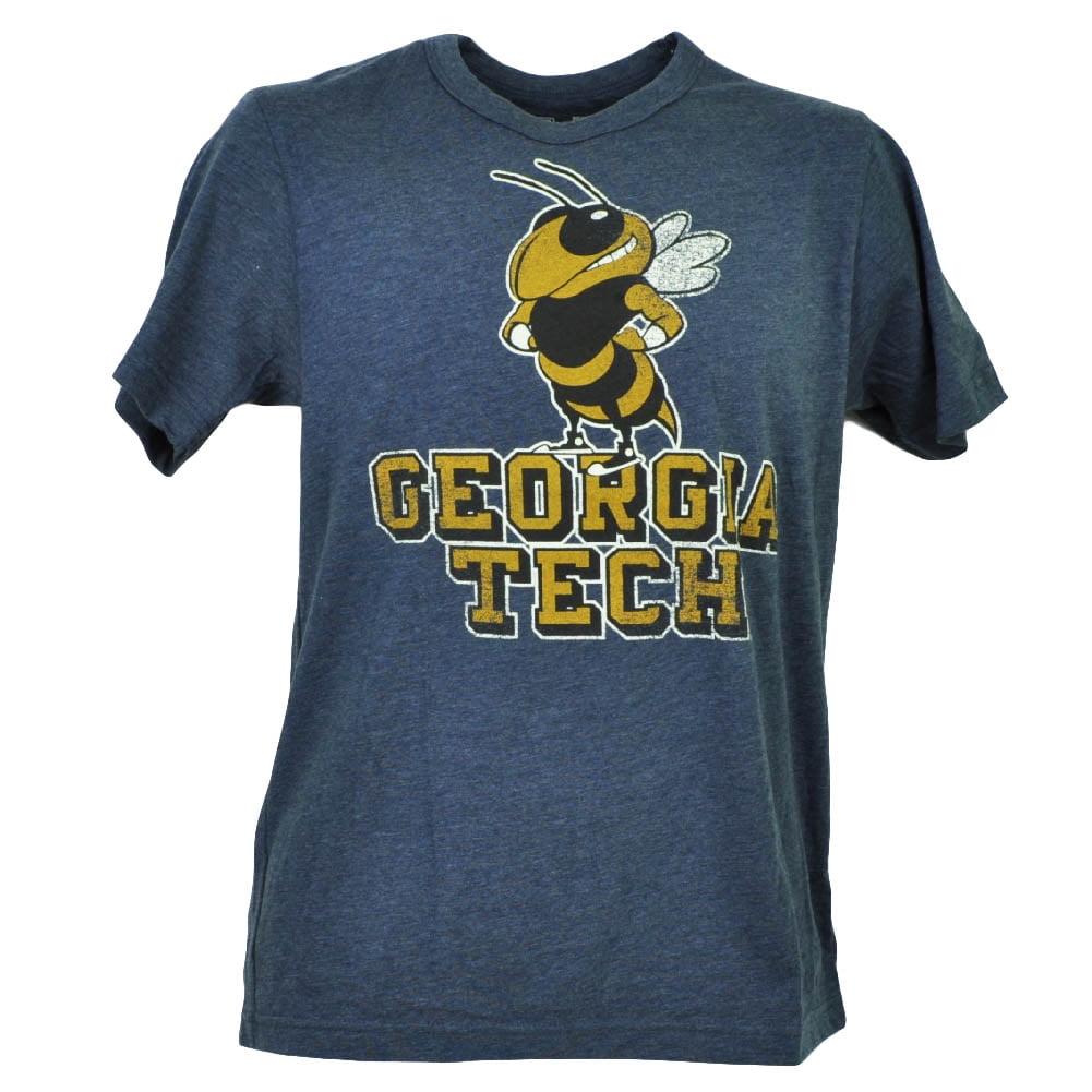 NCAA Tech Yellow Jackets Blue Mens Short Sleeve Tshirt Crew