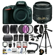 Nikon D5500 SLR Digital Camera with 18-55mm Lens (1546) + 128GB Memory + (2) Batteries + Charger + Video Light + Tripod + Backpack + Case + 3 Filters + X-Grip Action Handle + Wrist Strap + Microphone