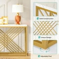 thumbnail image 6 of 42.5 Inches Console Table, Modern Gold Sofa Table, Narrow Entryway Table with Metal Frame for Living Room, Hallway, Entryway, White & Gold, 6 of 6