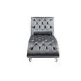 thumbnail image 2 of Zechuan Curved Lounge Chaise sofa, Accent Chair Sofa with Acrylic Leg, Silver, 2 of 9