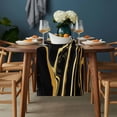 thumbnail image 2 of Black Gold Marble Table Runner - 72 Inch Long, Kitchen Dining Table Runner Dresser Scarves, Modern Geometric Textured Farmhouse Decor for Coffee Tables Wedding Party Banquet, 2 of 8