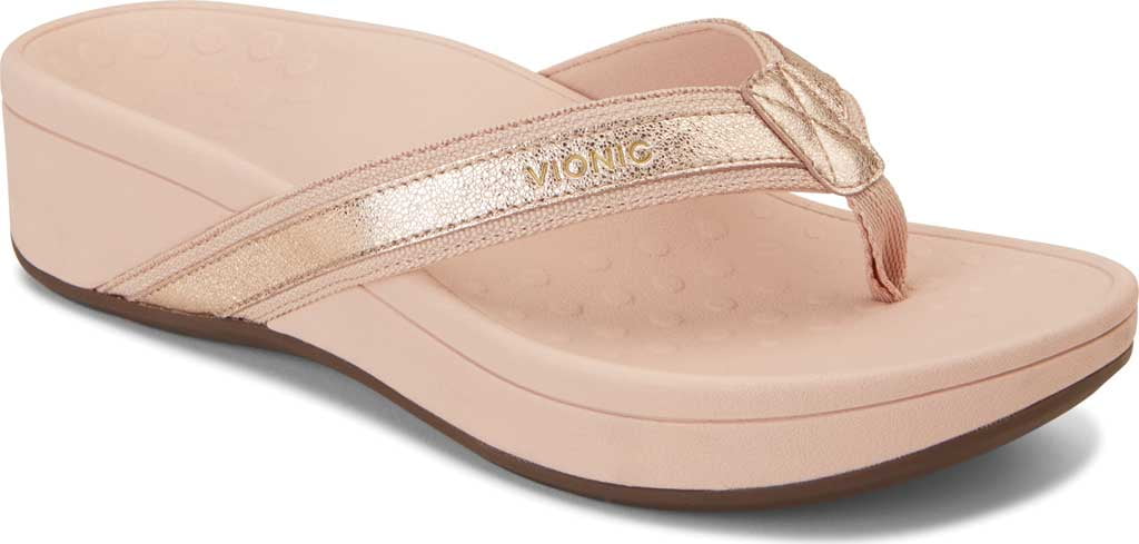 Vionic Womens Tide Perf Toe-Post Ladies Flip Flops with Concealed Orthotic Arch Support 
