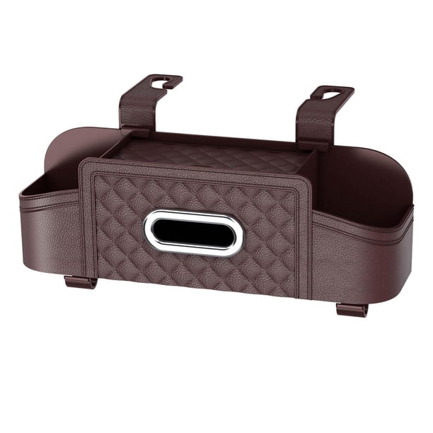 Caja de almacenamiento para el respaldo del asiento del automóvil Organizador universal para accesorios de coche Tejido caqui