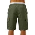 thumbnail image 3 of Zimjoy Men's Relaxed Fit Cargo Shorts Hiking Outdoor Casual Shorts Drawstring Elastic Waist Bermuda Shorts with Multi-Pocket, Army Green XL, 3 of 4