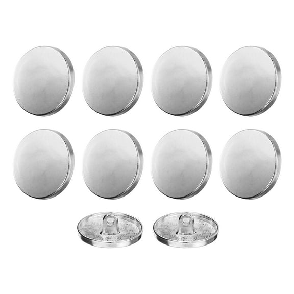Uxcell 10pcs 32L Metal Round Flat Button Sewing Buttons 20mm Alloy Shank Craft Replacement Button for Men Women Suit Coat Shirt, Silver Tone