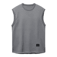 thumbnail image 4 of Mens Sleeveless Tank Tops Cut Off Muscle Gym T Shirts Grey XXXL, 4 of 4