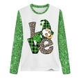thumbnail image 4 of Charella Long Sleeve Shirts for Women St Patricks Day Shirt Crewneck T-shirts 2024 Trendy Bling Bling Tops,Green,M, 4 of 4