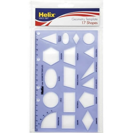UPC: 0079252087916 | Maped Helix USA 2088559 4.87 x 7.81 in. Geometry Shapes Drafting Template 17 Shapes