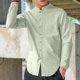 thumbnail image 4 of pstuiky camisa de manga larga para hombre, Camisa informal de manga larga con cuello alto y botones especiales de color sólido para hombre. top de hombre xxxxl, 4 of 6