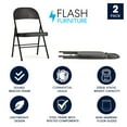 thumbnail image 2 of Flash Furniture 2 Pack HERCULES Series Double Braced Black Metal Folding Chair, 2 of 17