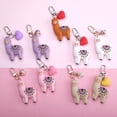 thumbnail image 2 of Colgante de bola de cristal de arcoíris con diseño de alpaca tridimensional con pegamento que cae, llavero creativo con hebilla de metal para mujer, 2 of 5