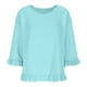 thumbnail image 4 of mfyjkho Tops Para Salir, Top De Sarga Bicolor Con Encaje, Cuello Redondo Y Manga Larga Para Mujer, Color Liso Tops Para Hacer Ejercicio Xl, 4 of 8
