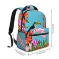 thumbnail image 2 of Haiem Tropical Jungle Flamingo Printed School Backpack,Casual Travel Lightweight Backpack,Durable Comfortable Multifunctional Backpack,Laptop Backpack, 2 of 5