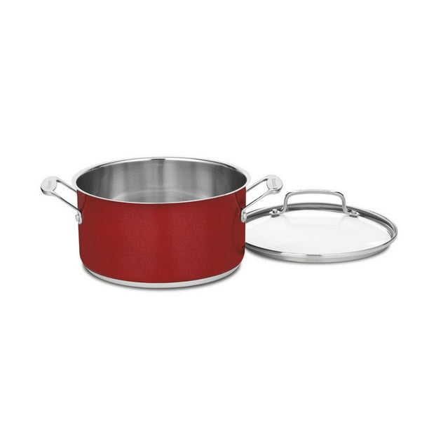 Cuisinart Chef'S Classic Stainless Steel 6 Qt. Stockpot W/Cover - Metallic Red Cuisinart Chef'S Classic Stainless Steel 6 Qt. Stockpot W/Cover - Metallic Red