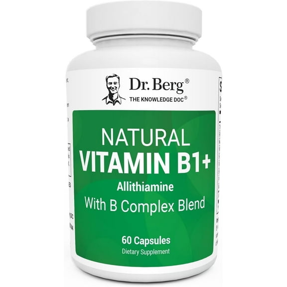 Dr. Berg Natural Vitamin B1   with B Complex Blend - Allithiamine Vitamin B1, 60 Capsules