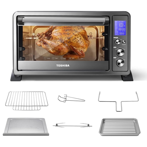 Horno de Encimera TOSHIBA 10 en 1 1500W para 6 Rebanadas Negro